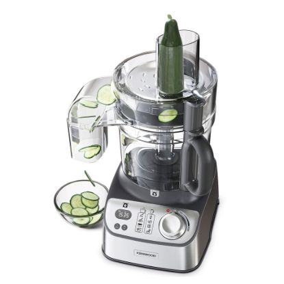 Picture of Kenwood Food Processor 1000W with Blender, Grinder Mill, Dual Metal Whisk, Dough Maker, Citrus Juicer, Express Serve/Salad Maker, Kitchen Scale/Weighing Tray FDM71.690SS Silver