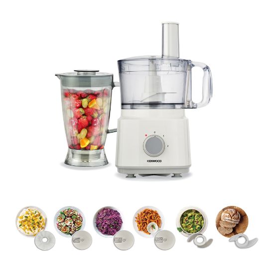 Picture of Kenwood Food Processor 750W Multi-Functional with 3 Interchangeable Disks, Blender, Whisk, Dough Maker FDP03 White