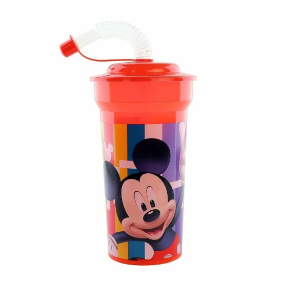 Picture of Disney Mickey Mouse Print Cup With Straw & Lid 400ml WD19446C