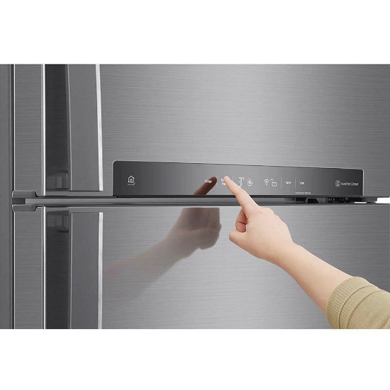 Picture of LG Double Door Refrigerator 630Ltr, LINEAR Cooling™, Hygiene FRESH+™, ThinQ™, Platinum Silver, GR-H832HLH