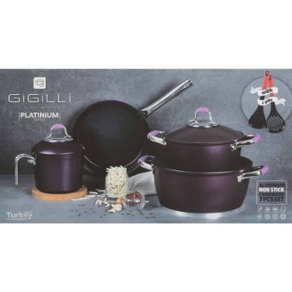 Picture of Gigilli Granite Cookware Set Platinium 7pcs Turkey