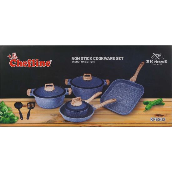 Picture of Chefline Die Cast Cookware Black Marble 10pc Induction Bottom