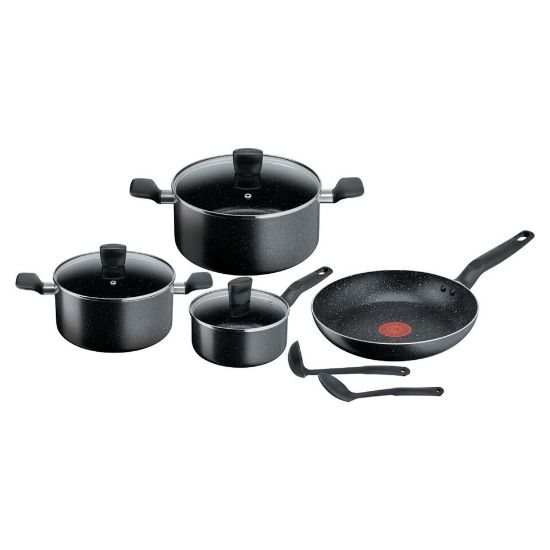 Picture of Tefal G6 Dark Stone Cookware Set, 9 Pcs, Black, B491S985