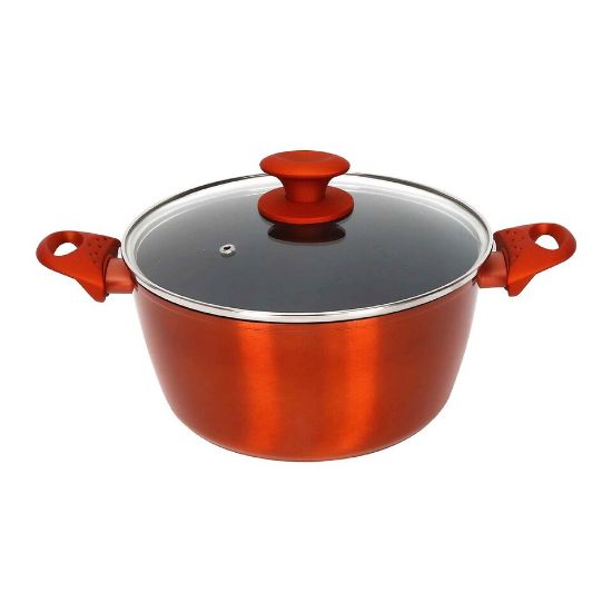 Picture of Chefline DZN30 Induction Base Ceramic Natural Coating Dutch Oven, 30 cm, Red