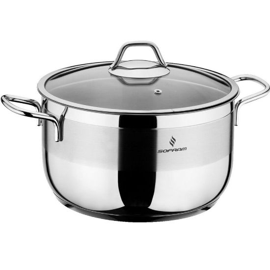 Picture of Sofram Stainless Steel Cooking Pot With Lid 26cm