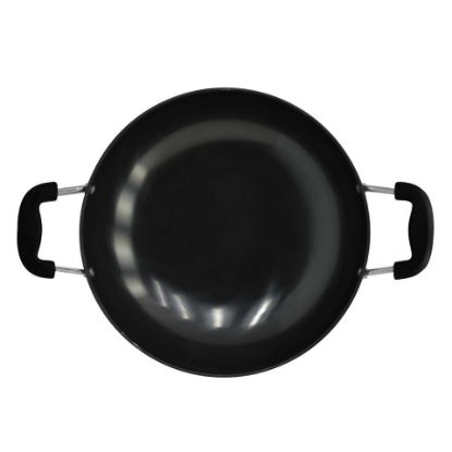 Picture of Raj Anodized Aluminum Deep Kadai, Black, BBAK-12