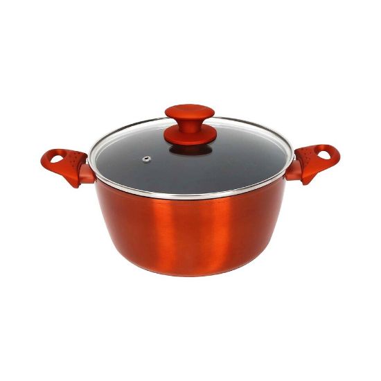 Picture of Chefline DZN26 Induction Base Ceramic Natural Coating Dutch Oven, 26 cm, Red