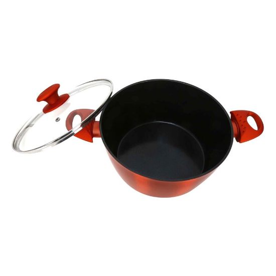 Picture of Chefline DZN26 Induction Base Ceramic Natural Coating Dutch Oven, 26 cm, Red