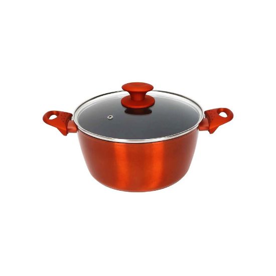 Picture of Chefline DZN22 Induction Base Ceramic Natural Coating Dutch Oven, 22 cm, Red