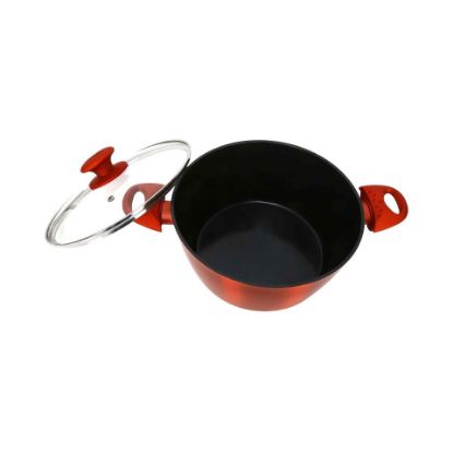 Picture of Chefline DZN22 Induction Base Ceramic Natural Coating Dutch Oven, 22 cm, Red