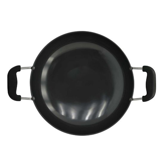 Picture of Raj Anodized Aluminum Deep Kadai, 14 inch, Black, BBAK14