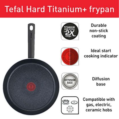 Picture of Tefal Hard Titanium Non-stick Fry Pan Set, 20 cm + 26 cm, Black