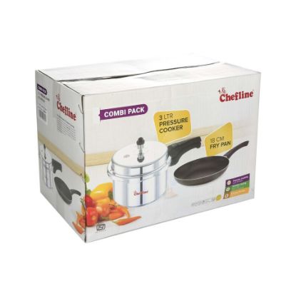 Picture of Chefline Aluminium Pressure Cooker 3Ltr + Fry Pan 18cm India