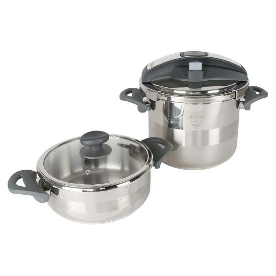 Picture of Amboss Stainless Steel Pressure Cooker 7Ltr + Casserole 3.5Ltr Made in Turkey