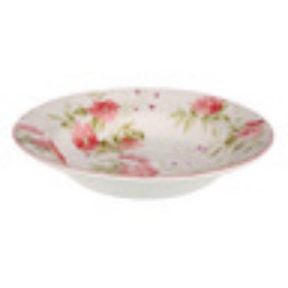 Picture of Claytan Wild Rose Soup Plate, 24 cm, White/ Pink, CLA.SN15417