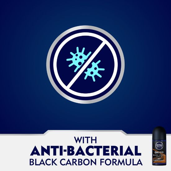 Picture of Nivea Men Anti-Perspirant Roll On Deep Black Carbon 50ml