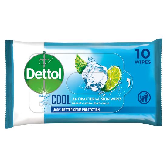 Picture of Dettol Cool Antibacterial Skin Wipes 10pcs