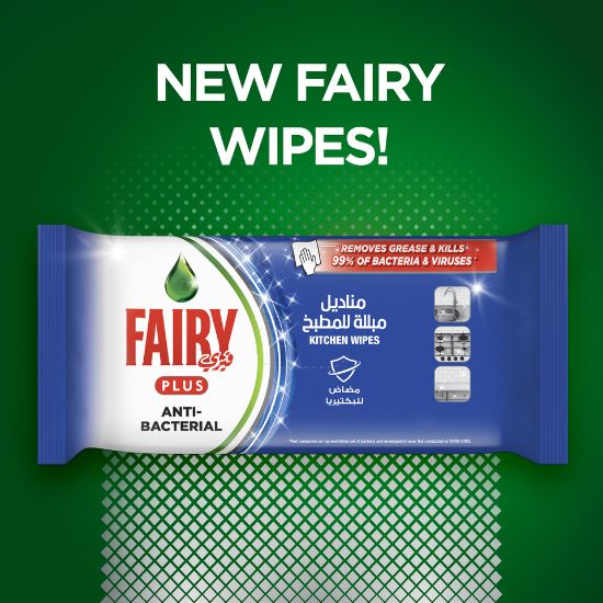 Picture of Fairy Plus Antibacterial Wipes For Dishes and Kitchen Surfaces 30 pcs