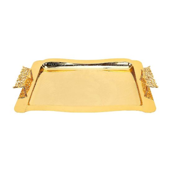 Picture of Chefline Stainless Steel Rectangular Serving Tray Large G834 44x31cm Gold