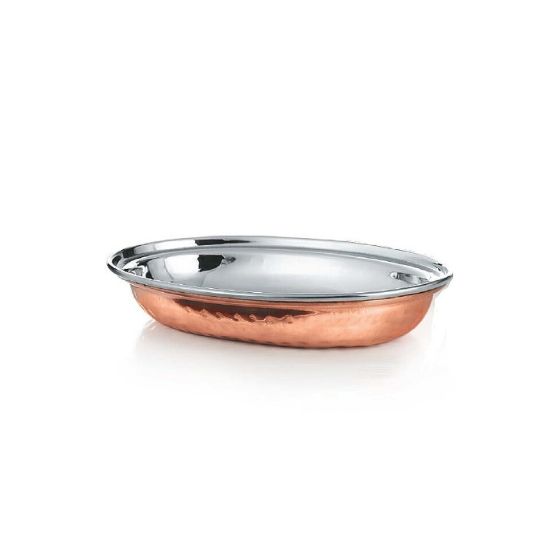 Picture of Chefline Double Wall Copper Oval Curry Dish 18.5cm