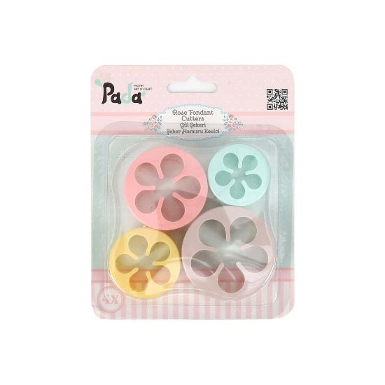 Picture of Sunplast Rose Fondant Cookie Cutters 4pcs Set PD-3321