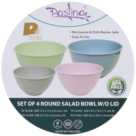 Picture of Pastina Salad Bowls 4pcs Assorted Colors TD73002SW