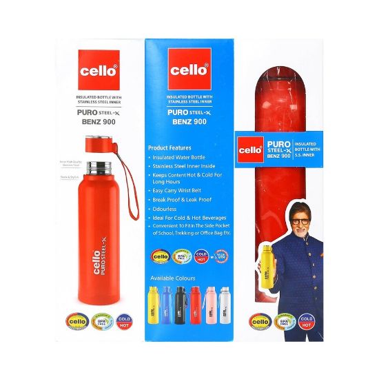 Picture of Cello Insulated Bottle BENZ900 900ml Assorted Colors