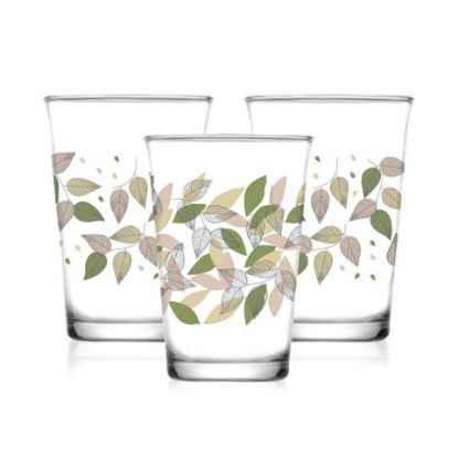 Picture of Mary Liz Black Leaf Water Glass, 3 Pcs, ML1242