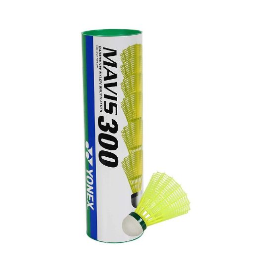 Picture of Yonex Shuttlecock 1x6 Green Cap Nylon Mavis 300 Yellow