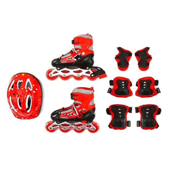 Picture of Sports Inc Inline Skate Shoe + Helmet+ Elbow + knee support Set HJ-F015 Kids Size 34-38 Mediam