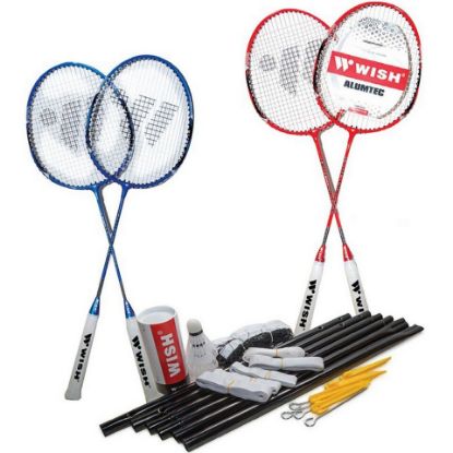 Picture of Wish Badminton Racket Set 4pc 5566 Assorted