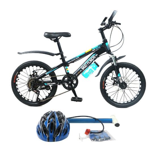 Picture of Skid Fusion Bicycle 18" + Helmet + Gloves + Hand Pump BD5 - Blue