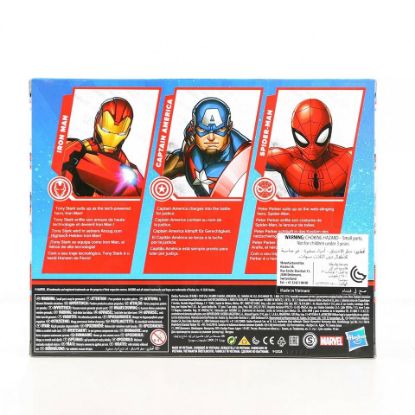 Picture of Marvel Action Figure Toy 3-Pack, 6-inch Figures, Iron Man, Spider-Man, Captain America, F13945L