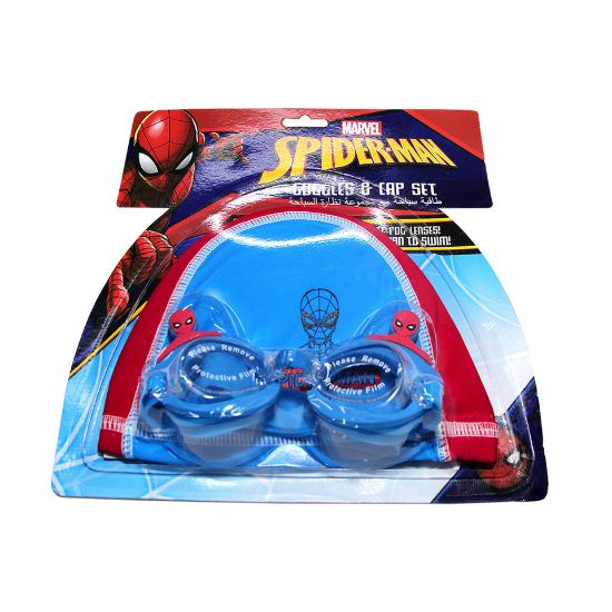 Picture of Marvel Spiderman Kids Boys Swim cap & Goggle Set SG-005