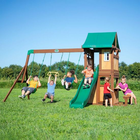 Picture of Backyard Discovery Lakewood Wooden Swing Set 2001022