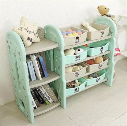 Picture of Little Angel Kids Toys Storage Multipurpose Rack L-SNJ04-GREEN