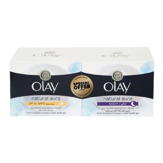 Picture of Olay Natural Aura Glowing Radiance Day Cream SPF15  50 g + All In One Radiance Night Cream 50 g