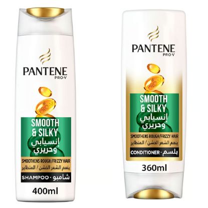 Picture of Pantene Pro-V Smooth & Silky Shampoo 400ml + Conditioner 360ml