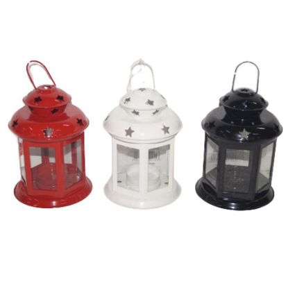 Picture of Maple Leaf Metal Lantern 12.5cm G1555 Assorted Per pc