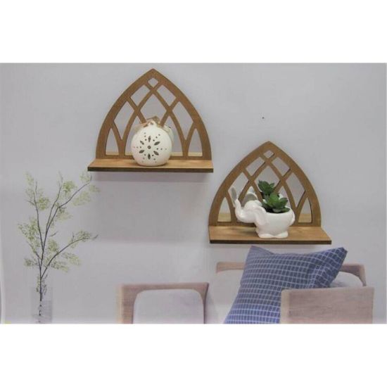 Picture of Maple Leaf MDF Wall Shelf 2pcs Set 25.0x9.0x20.0cm HA-10