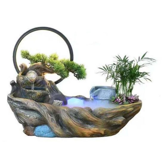 Picture of Maple Leaf Polyresin Indoor/Outdoor Tabletop Water Fountain W47xH34xD19cm L3