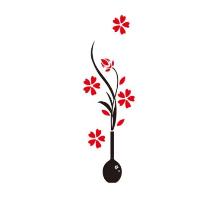 Picture of Maple Leaf Home Flower Vase Acrylic Wall Stickers 01 360x1200mm