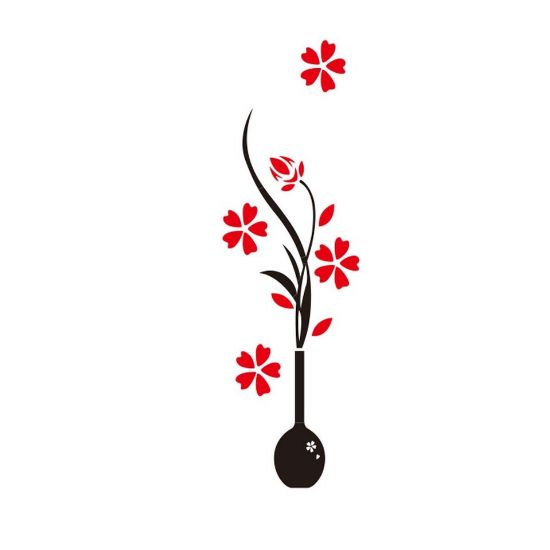 Picture of Maple Leaf Home Flower Vase Acrylic Wall Stickers 01 360x1200mm