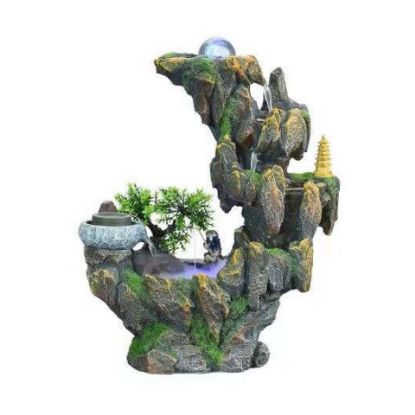 Picture of Maple Leaf Polyresin Indoor/Outdoor Tabletop Water Fountain W29xH33xD15cm L2