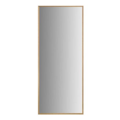 Picture of Maple Leaf Wooden Framed Wall Mirror 45x110cm BX06 Beige