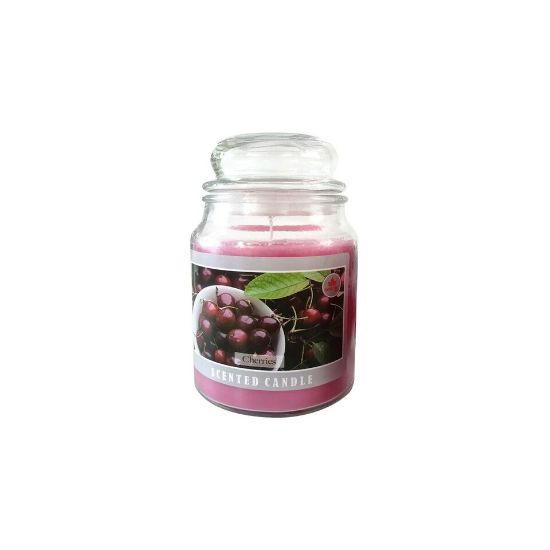 Picture of Maple Leaf Scented Glass Jar Candle with Lid MGP1016 600gm Cherry