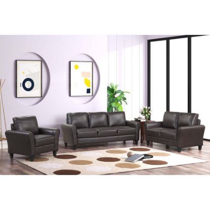 Picture of Maple Leaf PVC Sofa Set 3+2+1 SF7808 Black