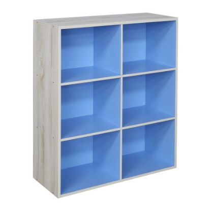 Picture of Maple Leaf Book Shelf Storage Organizer 6 Layer Blue