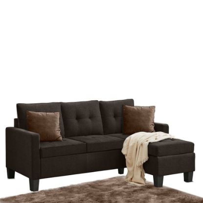 Picture of Maple Leaf Right/Left Reversible Corner Sofa 111084 Brown