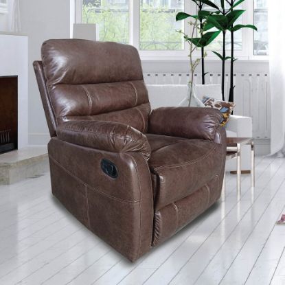 Picture of Maple Leaf PVC Reclinr Sofa 1 Seater Brown 470